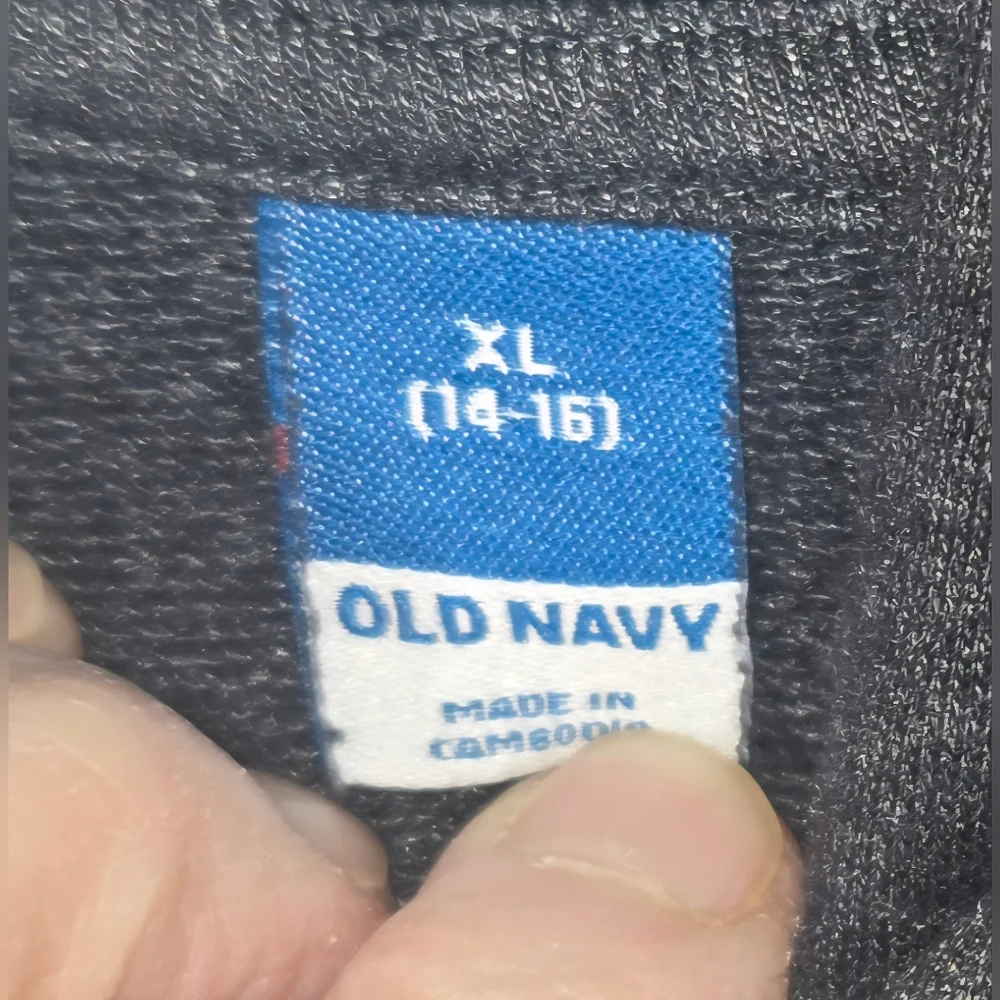 Old Navy We're Gonna Be Ok Graphic Tunic Pullover Hoodie Gray Pnk 14/16